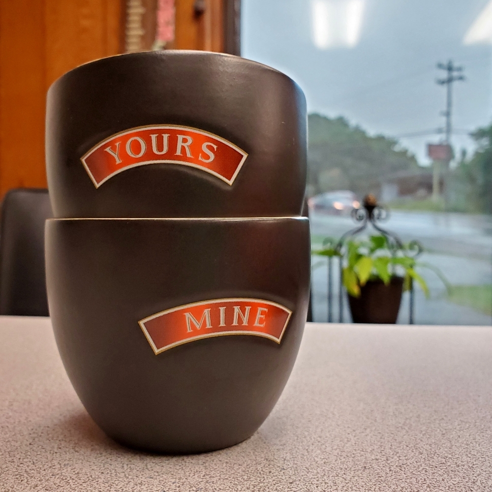 Set BAILEY'S Irish Cream Stoneware Cups MINE YOURS